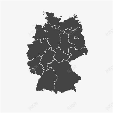 灰黑色德国地图png图片免费下载-素材7iNPeWjae-新图网