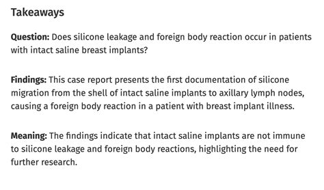 Case Report: Silicone Can Migrate From Shell of Intact Saline Breast Implants — BISA Nonprofit