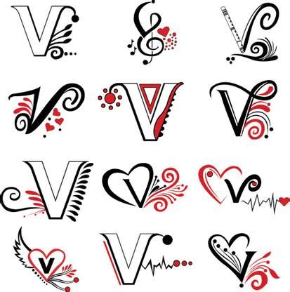 Temporary Tattoowala V Name Latter Tattoo Multi Heart Wings For Boys ...