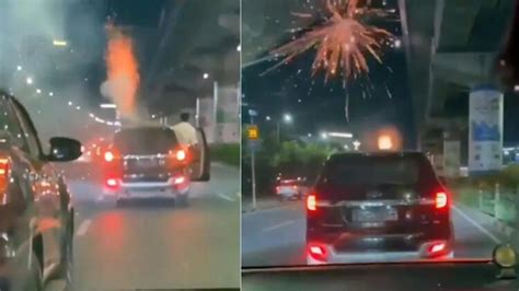 Man Bursts Firecrackers from Moving Ford Endeavour’s Roof » Car Blog India