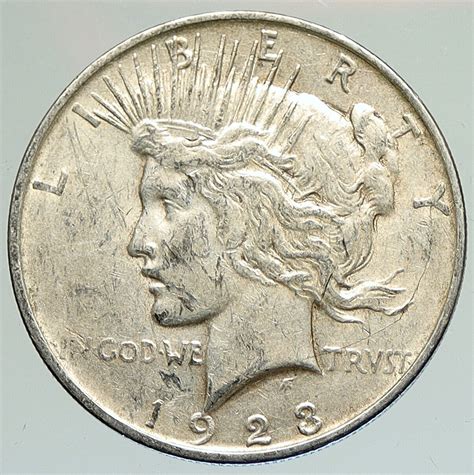 1923 D US Antique Silver PEACE DOLLAR United States Coin LIBERTY ...