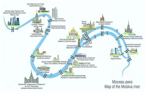 Moscow river map - Moskva river map (Russia)