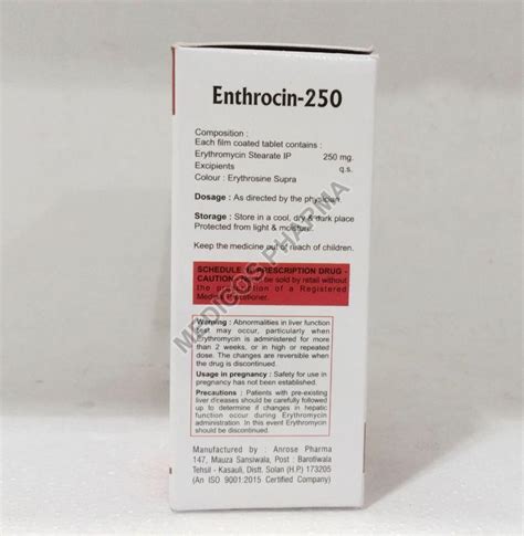 Enthrocin 250mg Tablets Exporter, Supplier from Mumbai