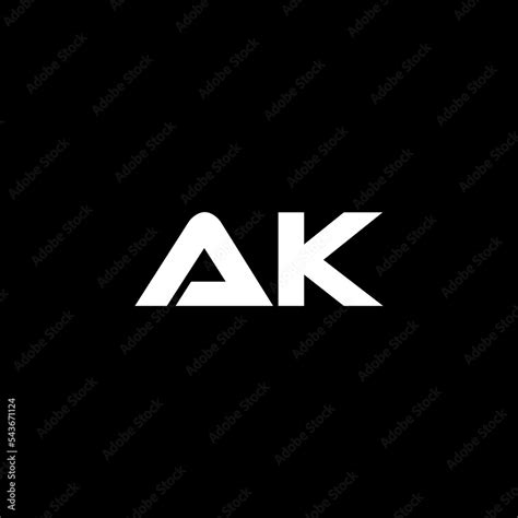 AK letter logo design with black background in illustrator, vector logo ...