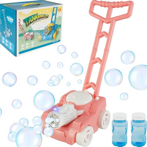 Bubble Lawn Mower for Kids Automatic Bubble Mower with LED Lights and ...