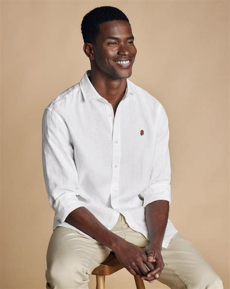 Men's Charles Tyrwhitt England Rugby Pure Shirt - White Size Medium ...