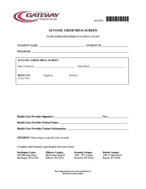 10 Panel Urine Drug Screen Form - Blank Fillable Template | Fill Out ...
