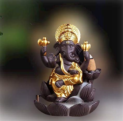 Regular Kamakshi Art Smoke Back-Flow Gold Lotus Ganesha Designer ...