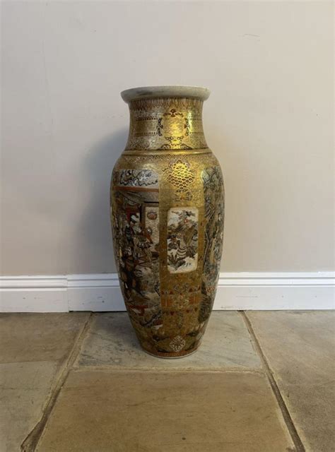 Outstanding quality antique Japanese satsuma floor standing vase For ...