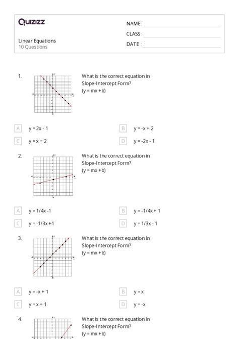 50+ Linear Equations worksheets for 8th Class on Quizizz | Free & Printable