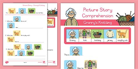 English - Picture Story: Granny's Knitting CAPS Aligned)