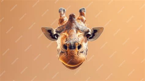 Premium Photo | Close Up of Giraffes Face With Orange Background