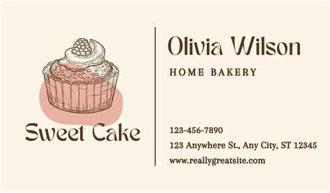 Business Cards for Bakery 的图像结果