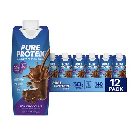 Pure Protein Chocolate Protein Shake, 30g Complete Protein, Ready to ...