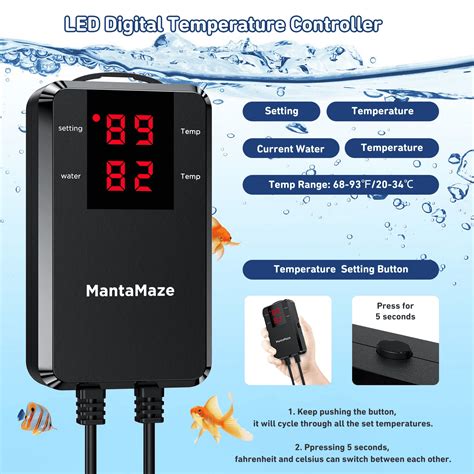 Buy 800W/1000W Submersible Aquarium Heater, Upgraded Titanium Steel ...