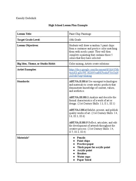 Lesson Plan Example 的图像结果