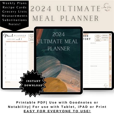 2024 Ultimate Meal Planner Meal Planning Digital Meal - Etsy
