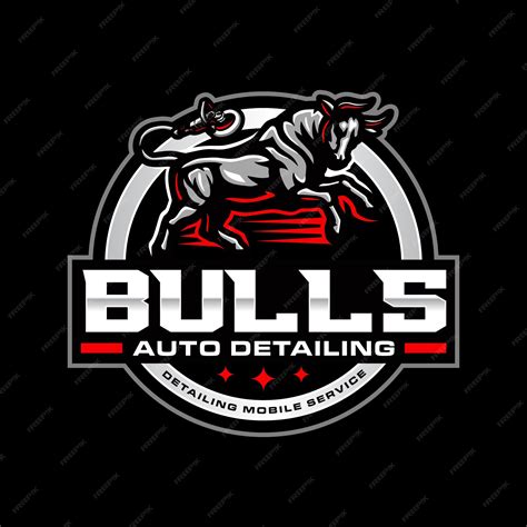 Bull auto detailing logo template | Premium Vector