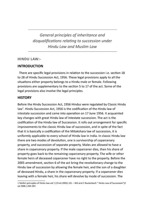 Prinnciples of inheritance in hindu law - General principles of ...