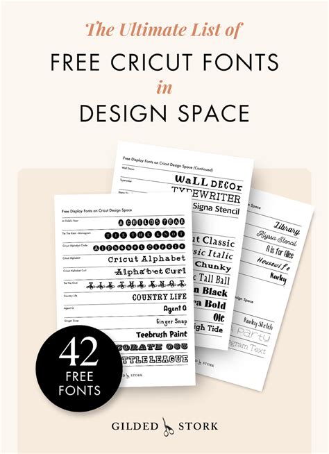The Ultimate List of Free Cricut Fonts in Design Space - Gilded Stork