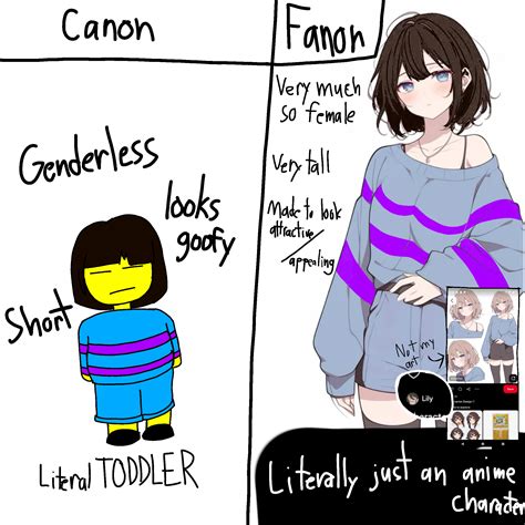 Canon vs Fanon Frisk | Undertale funny, Undertale comic funny, Funny texts jokes