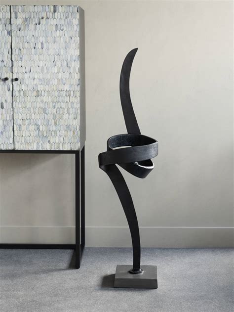 Contemporary Aluminum Floor Sculpture 128 cm in Black