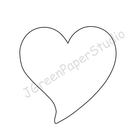 Printable Curvy Heart Template PDF Digital Download Curvy Heart Kids ...