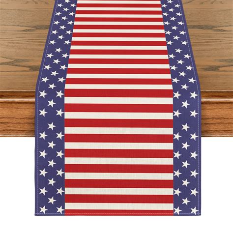Artoid Mode Stripes Stars 4th of July Table Runner, Patriotic Memorial ...