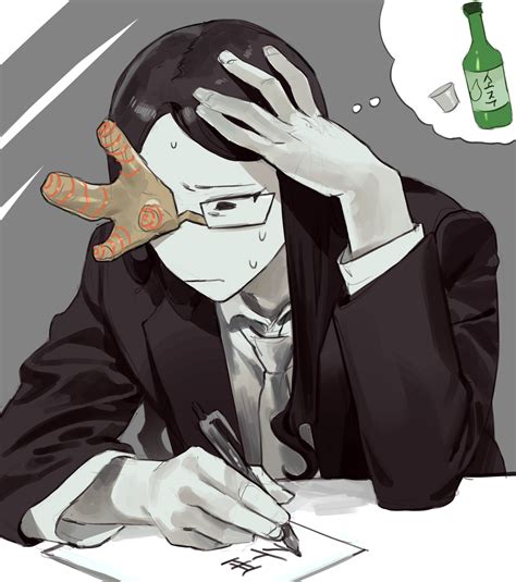 coral glasses (ena and 1 more) drawn by p_(pm_611a) | Danbooru