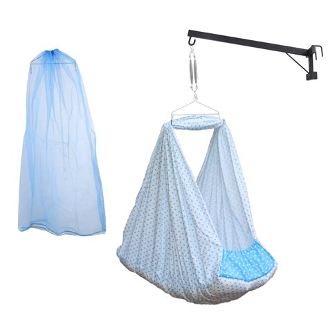 Beetot New Born Baby Swing Cradle (Jhula) Set | Mosquito Net, Spring ...