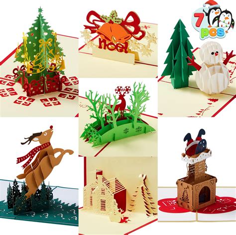 JOYIN Weihnachtskarten, 3D Pop Up Grußkarten Einzigartige Designs und ...