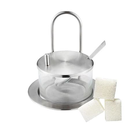 Tea Coffee Sugar Bowl Stainless Steel Sugar Container Candy Container ...