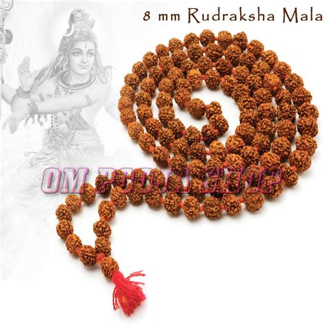 Buy 8 mm 5 Mukhi Rudraksha Mala Pure Handmade mala online from India