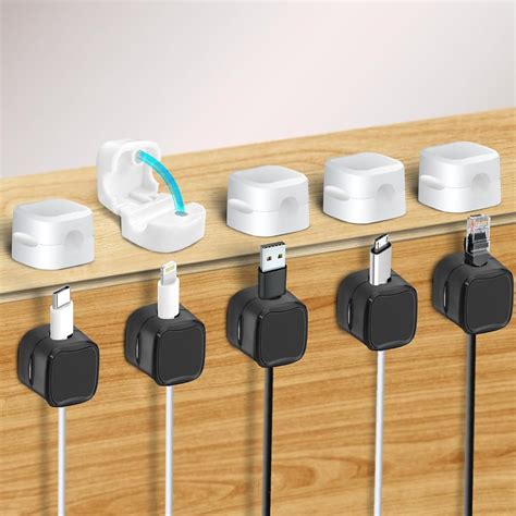 Magnetic Cable Organizer, 10 Pack of Easy & Secure Adhesive Wire ...