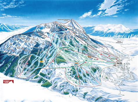 Crested Butte Ski Trail Map Wall Mural - Murals Your Way