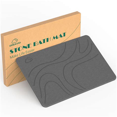 DREAVIO Stone Bath Mat - Non Slip Diatomaceous Earth Bath Mat, Super ...