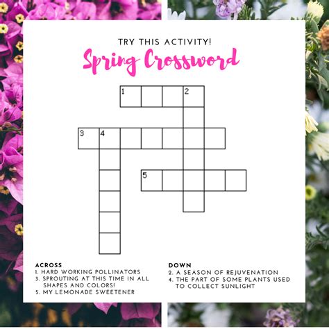 Free Printable Spring Crossword Puzzles - Printable Templates