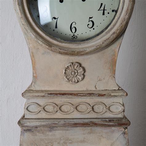 Clock Grandfather Swedish Gustavian White Neoclassical Sweden For Sale ...