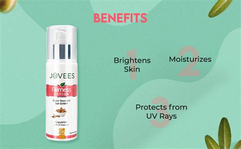 Jovees Herbal Sunscreen Fairness Lotion SPF 25 | For Oily, Sensitive ...