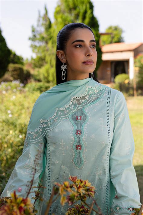 Qalamkari QM-13 Helen Teal Pakistani Lawn Suit for Women – YourLibaas