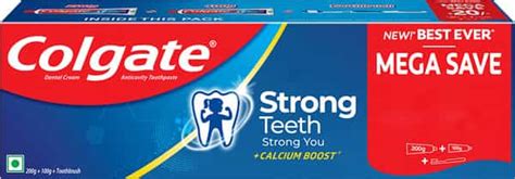 Buy COLGATE TOOTHPASTE STRONG TEETH - DENTAL CREAM - ANTI CAVITY TUBE ...