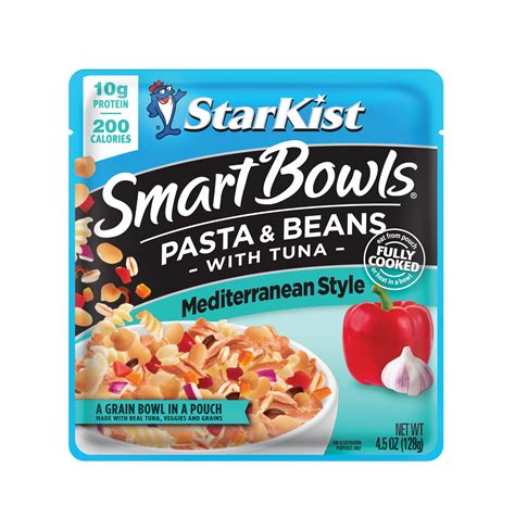 StarKist Smart Bowls with Tuna, Pasta and Beans, Mediterranean, 10g ...