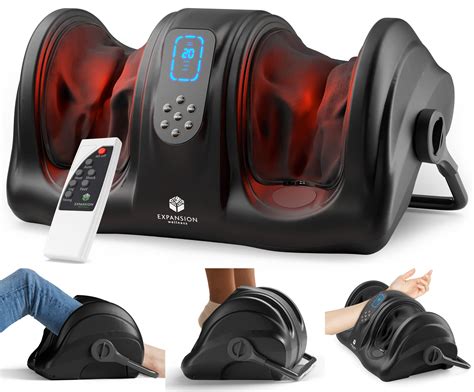 Shiatsu Foot Massager Machine with Heat & Vibration Foot and Calf Massager for Plantar Fasciitis ...