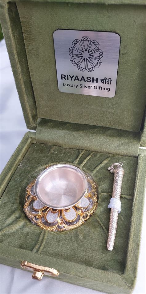 Silver Tilak Stick With Katori – Riyaash Chaandi