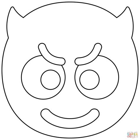 Smilende ansigt med horn-emoji tegninger til print