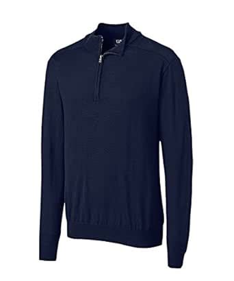 Cutter & Buck Mens Long Sleeves Douglas Half Zip Mock, Liberty Navy ...