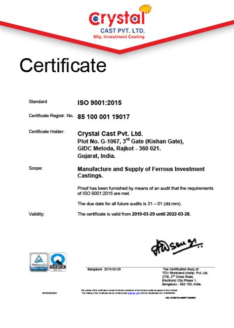 Quality — CRYSTAL CAST PVT. LTD.