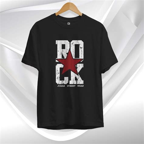 ROCK T-Shirt Plain Cotton T Shirt for Screen Printing Black | Juxar