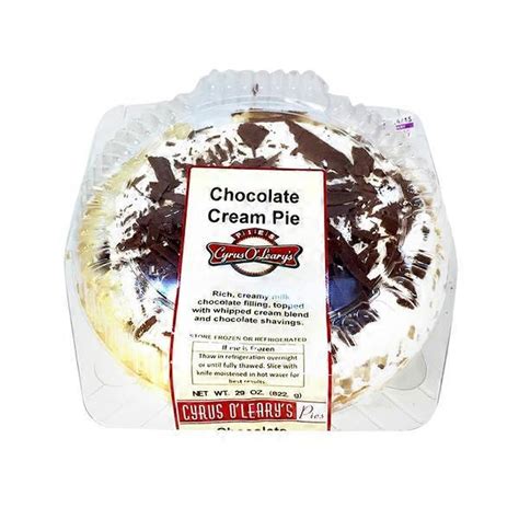 Cyrus O' Leary's Pies Chocolate Cream Pie (29 oz) Delivery or Pickup ...