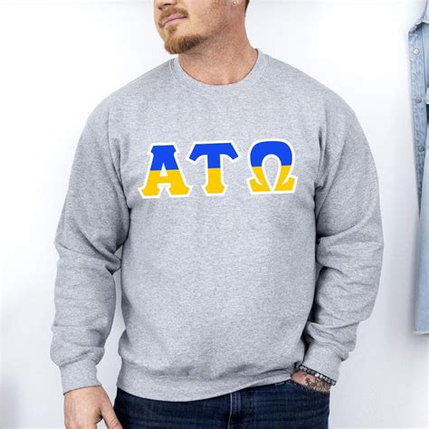 Alpha Tau Omega Alpha Tau Omega Two Toned Greek Lettered Crewneck ...